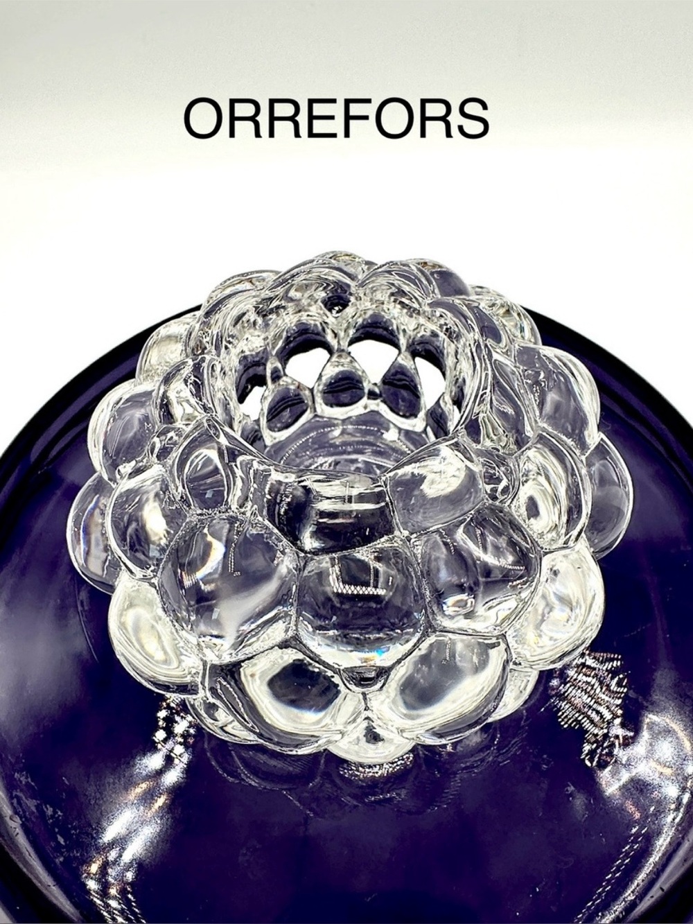 Orrefors Rasberry Votive Crystal Glass Holder